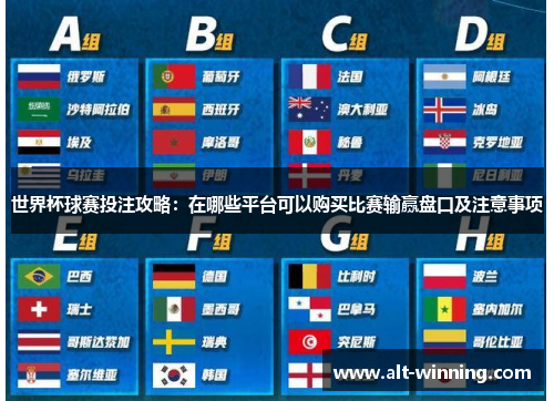世界杯球赛投注攻略：在哪些平台可以购买比赛输赢盘口及注意事项