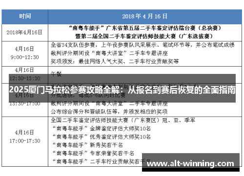 2025厦门马拉松参赛攻略全解：从报名到赛后恢复的全面指南